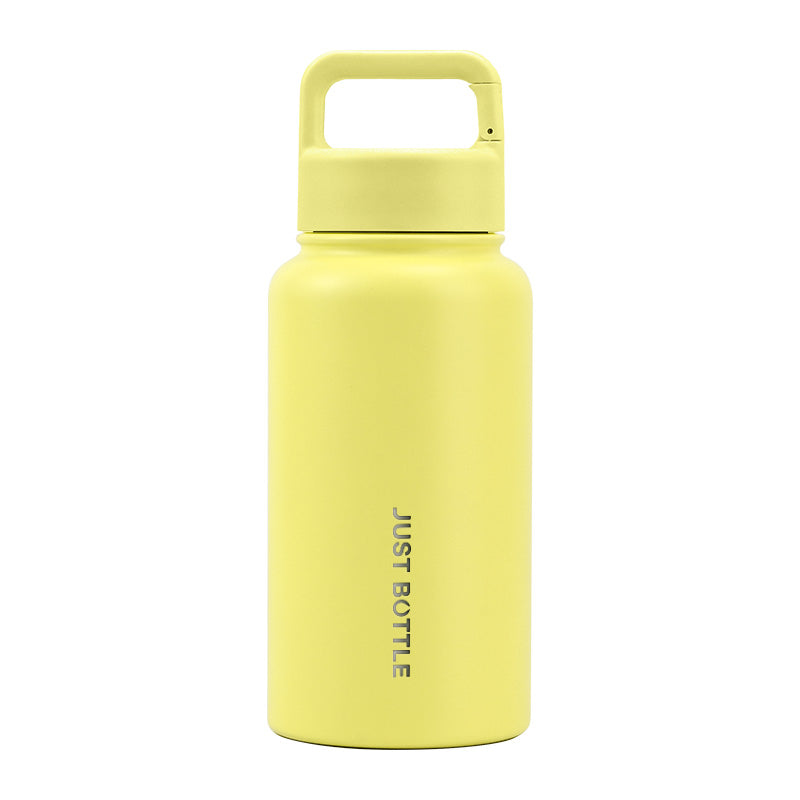 Metal water bottle with company logo in bright yellow - 700ml (24oz) - Just Bottle Wide Clipper Bottle 