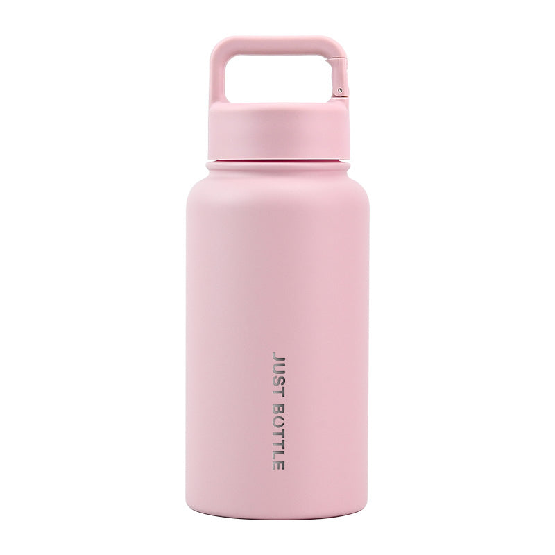 Metal water bottle with company logo in pink - 700ml (24oz) - Just Bottle Wide Clipper Bottle 