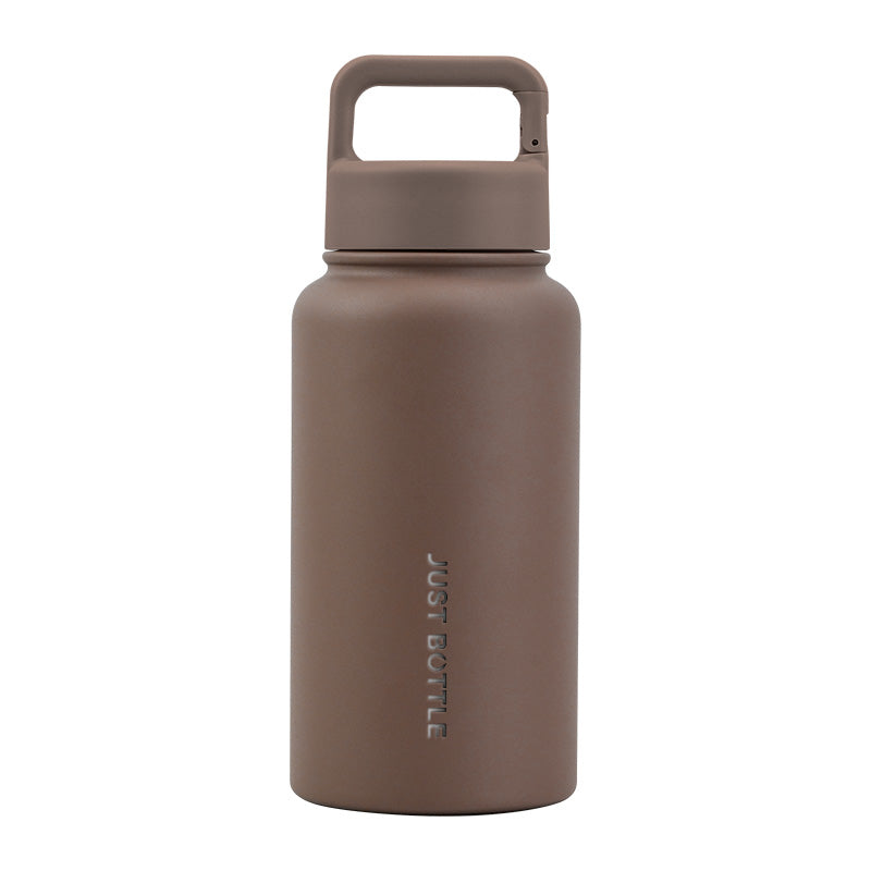 Metal water bottle with company logo in mocha - 700ml (24oz) - Just Bottle Wide Clipper Bottle 