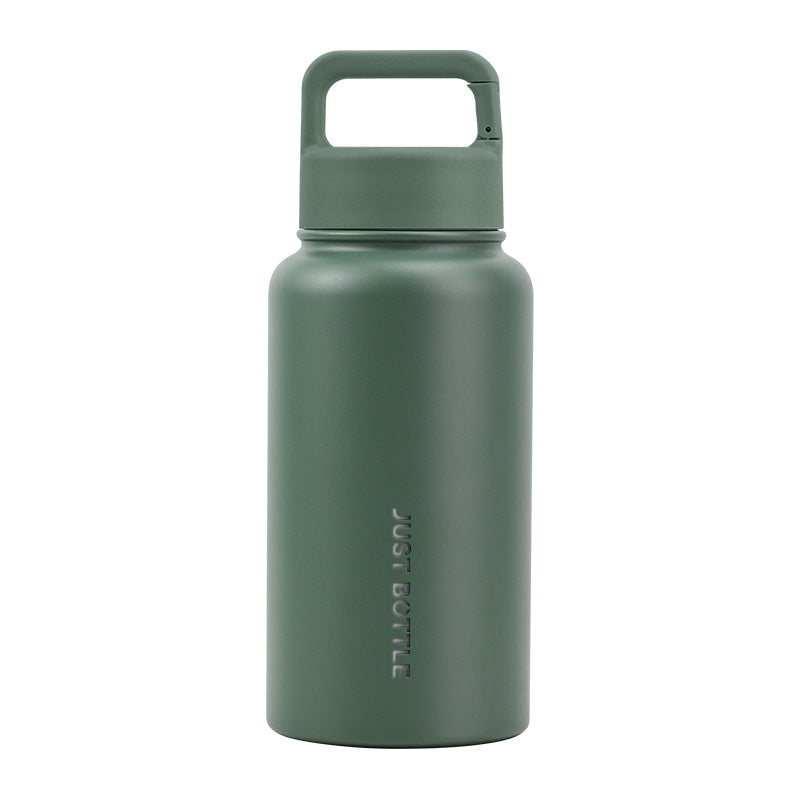 Metal water bottle with company logo in forest green - 700ml (24oz) - Just Bottle Wide Clipper Bottle 