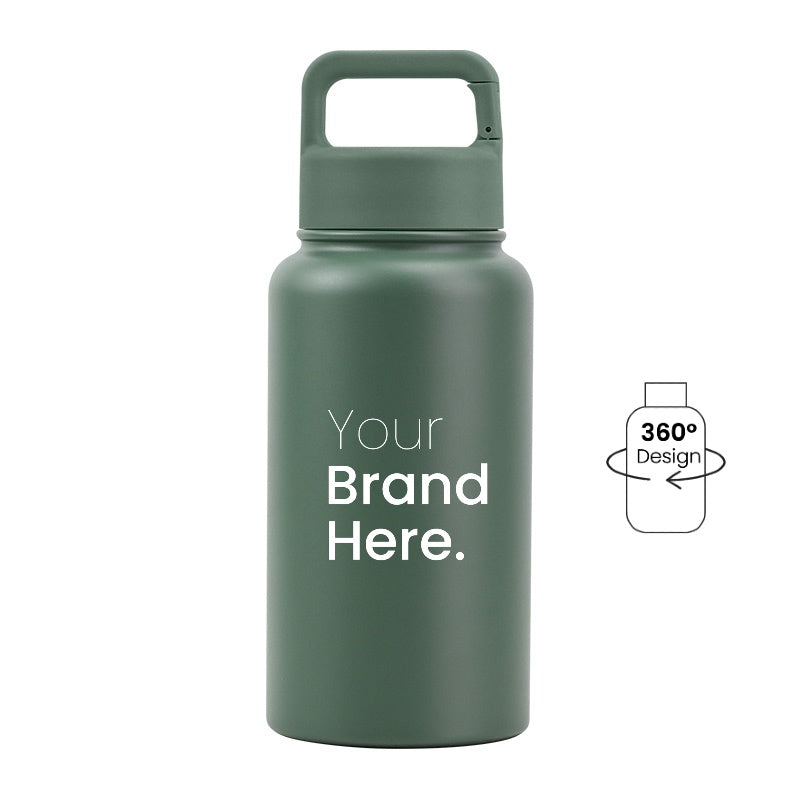 Dark green  700ml (24oz) Custom Logo Stainless Steel Carabiner Water Bottle