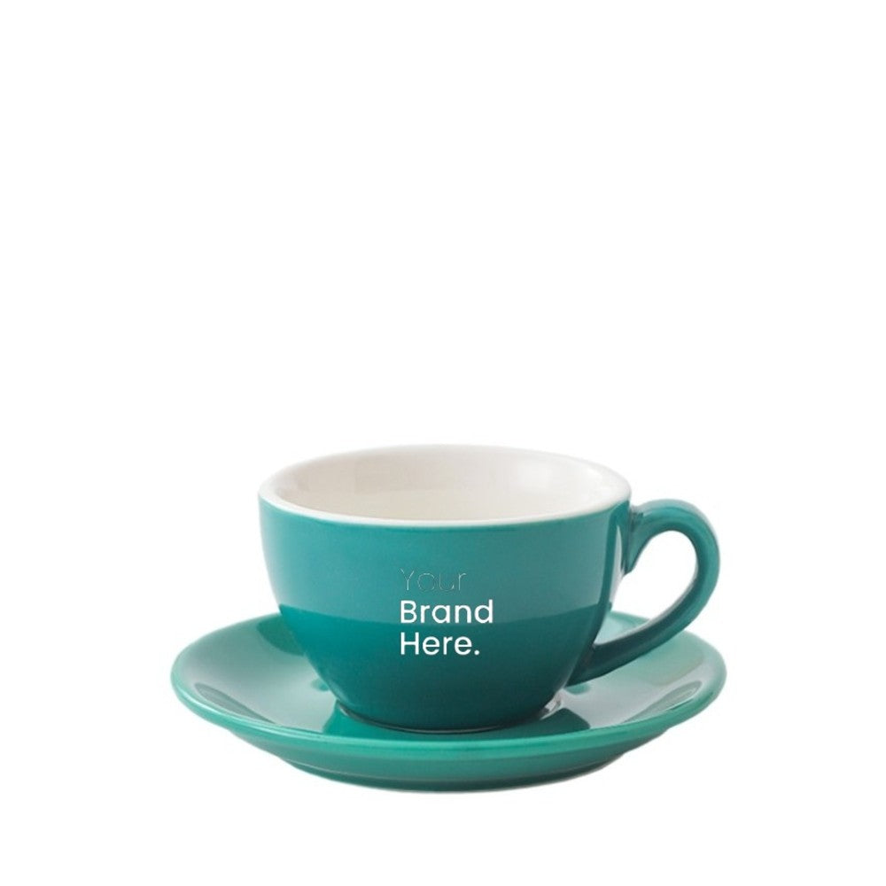 Dark green 250ml cafe cup with custom logo