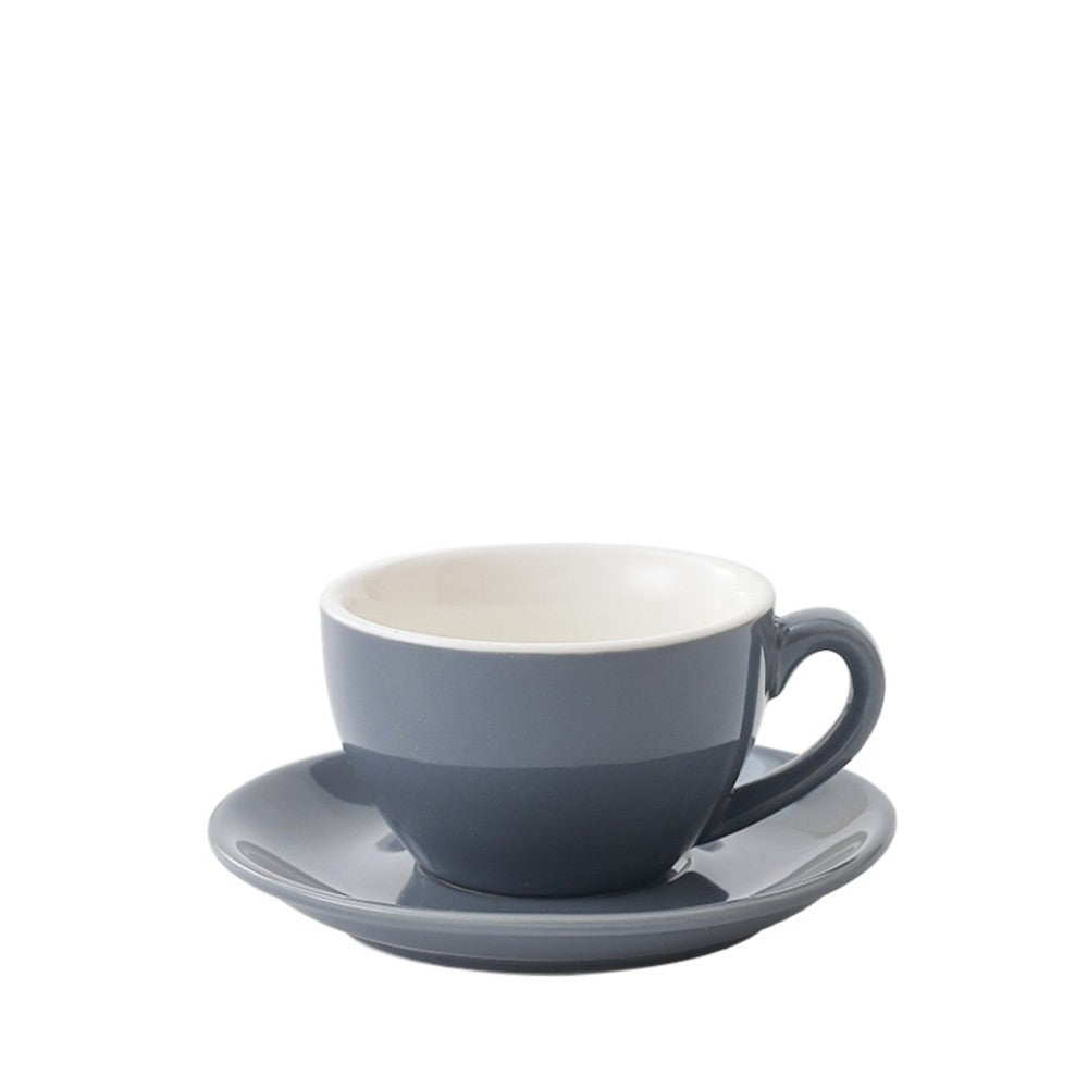 Grey wholesale porcelain 250ml cafe cup on white background