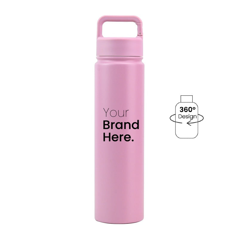 Dark pink 750ml (25oz) Custom Logo Stainless Steel Carabiner Water Bottle