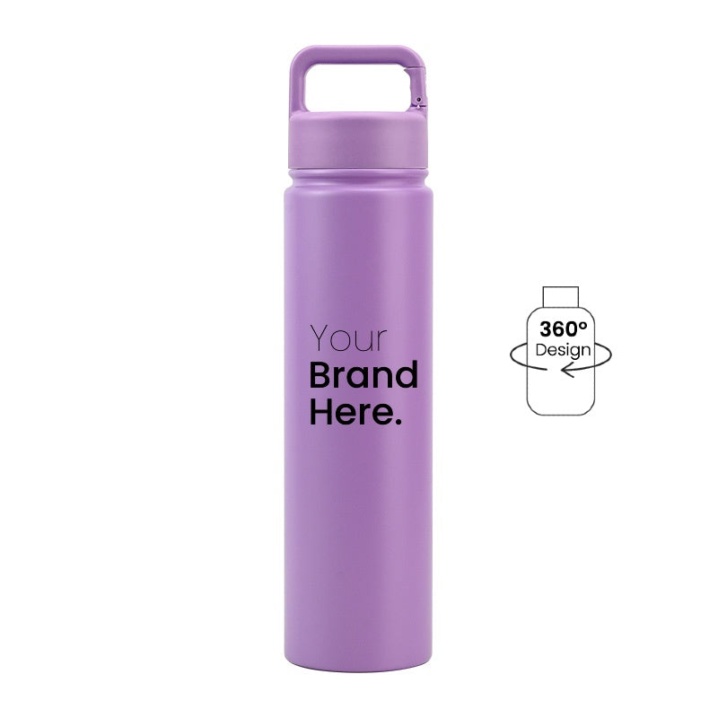 Dark pink 750ml (25oz) Custom Logo Stainless Steel Carabiner Water Bottle