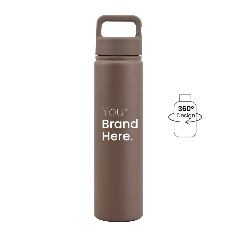 Mocha brown 750ml (25oz) Custom Logo Stainless Steel Carabiner Water Bottle