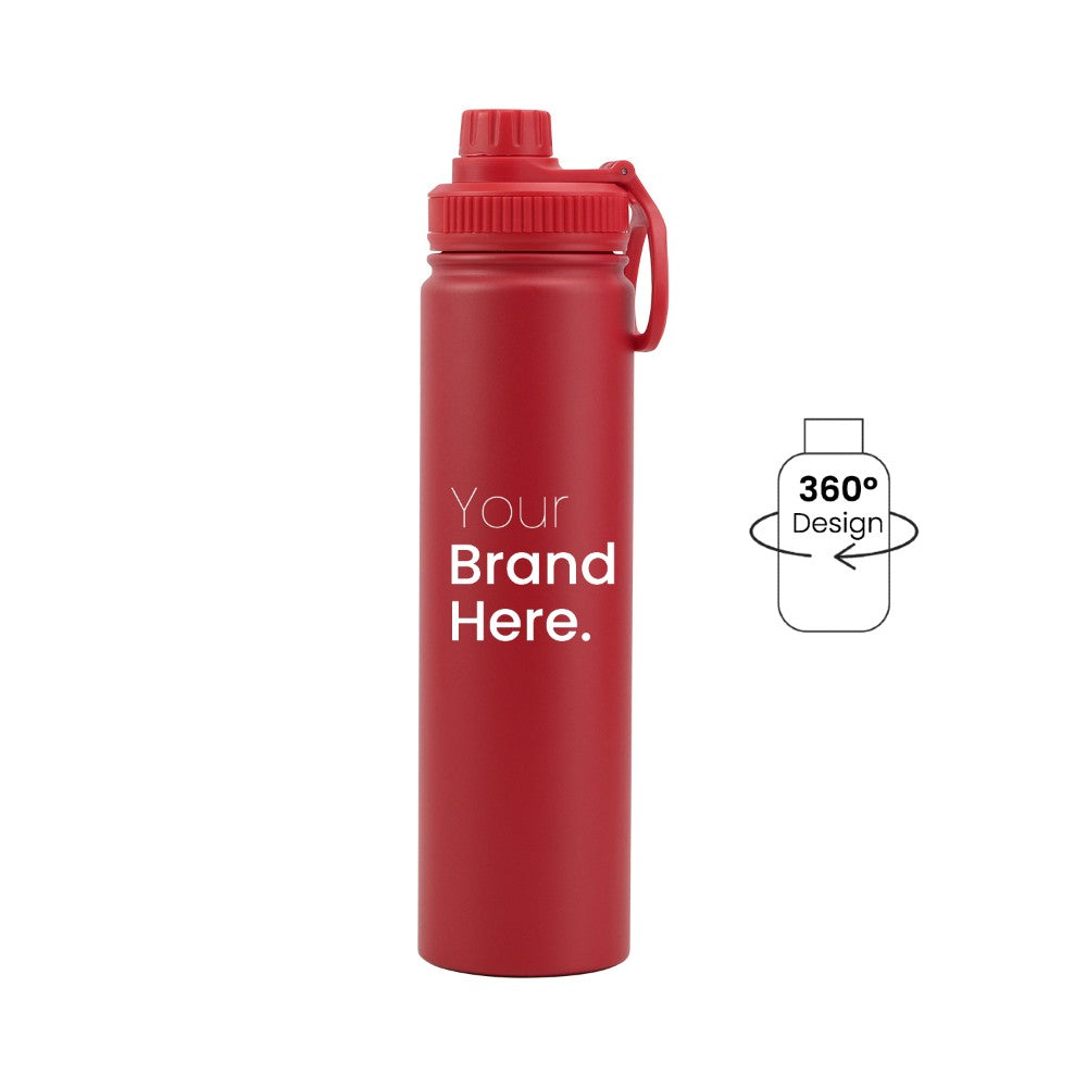 Red 750ml (25oz) Custom Dual Lid Water Bottle