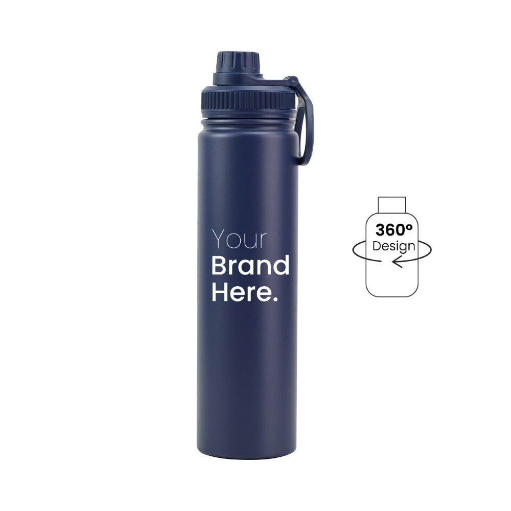 Navy blue 750ml (25oz) Custom Dual Lid Water Bottle