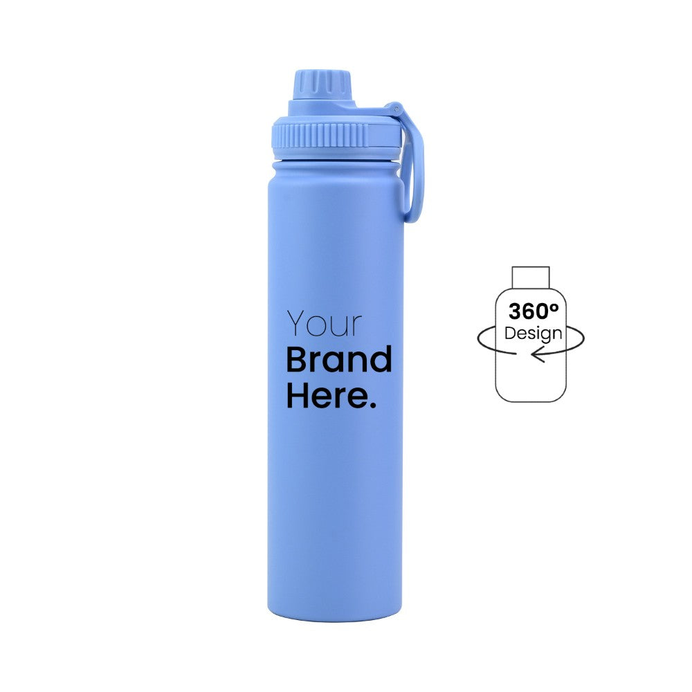 Blue 750ml (25oz) Custom Dual Lid Water Bottle