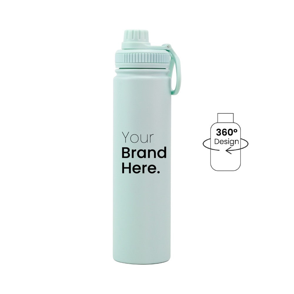 Mint green 750ml (25oz) Custom Dual Lid Water Bottle