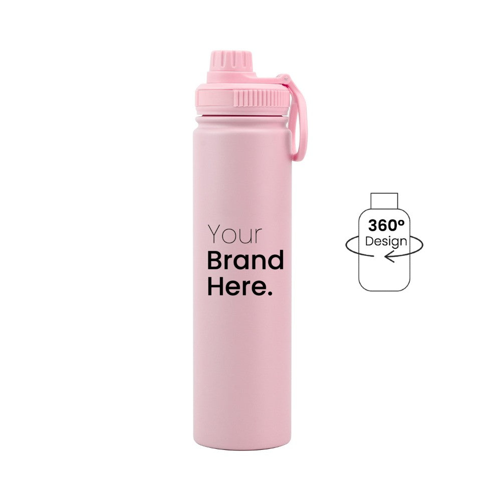 Pink 750ml (25oz) Custom Dual Lid Water Bottle