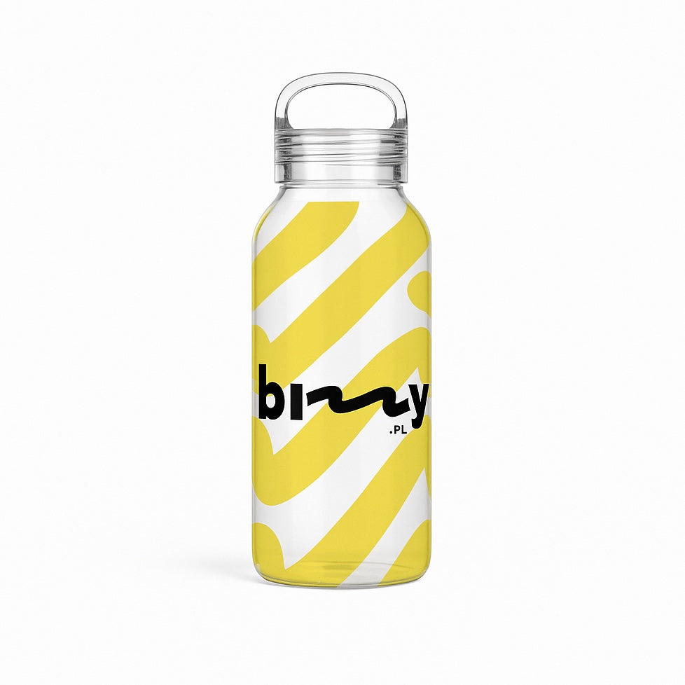 Glass water bottle with company logo - 300ml / 10 oz Zen Glass Bottle by Just Bottle