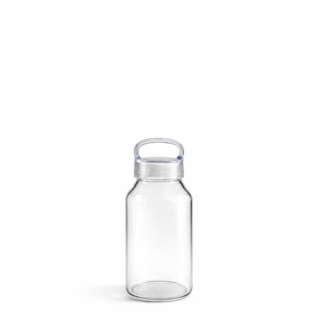 300ml Zen Glass Water Bottle front view - borosilicate small glass water bottle
