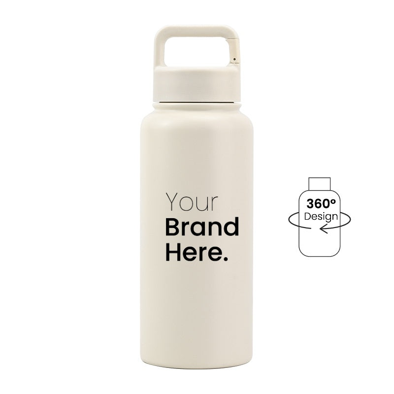 Off white 950ml (32oz) Custom Logo Stainless Steel Carabiner Water Bottle