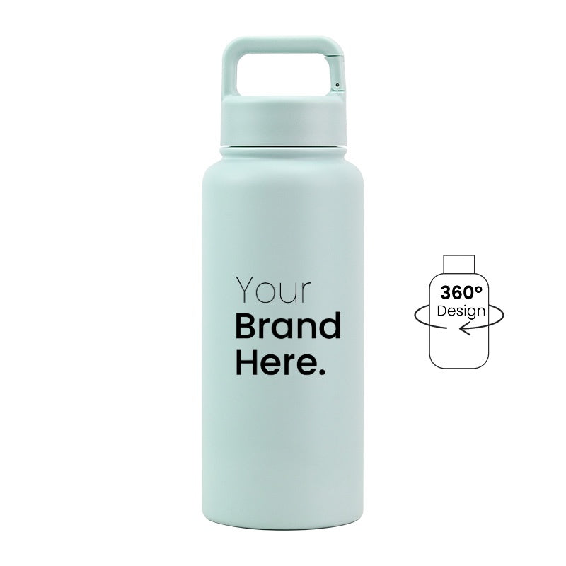 Mint green 950ml (32oz) Custom Logo Stainless Steel Carabiner Water Bottle