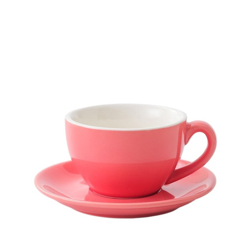 Coral wholesale porcelain 350ml cafe cup on white background