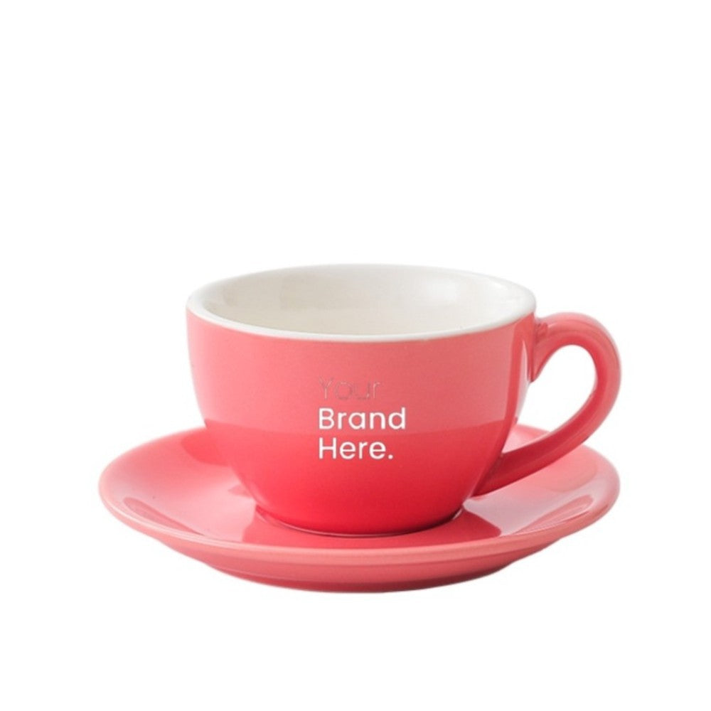 Coral 350ml cafe cup with custom logo