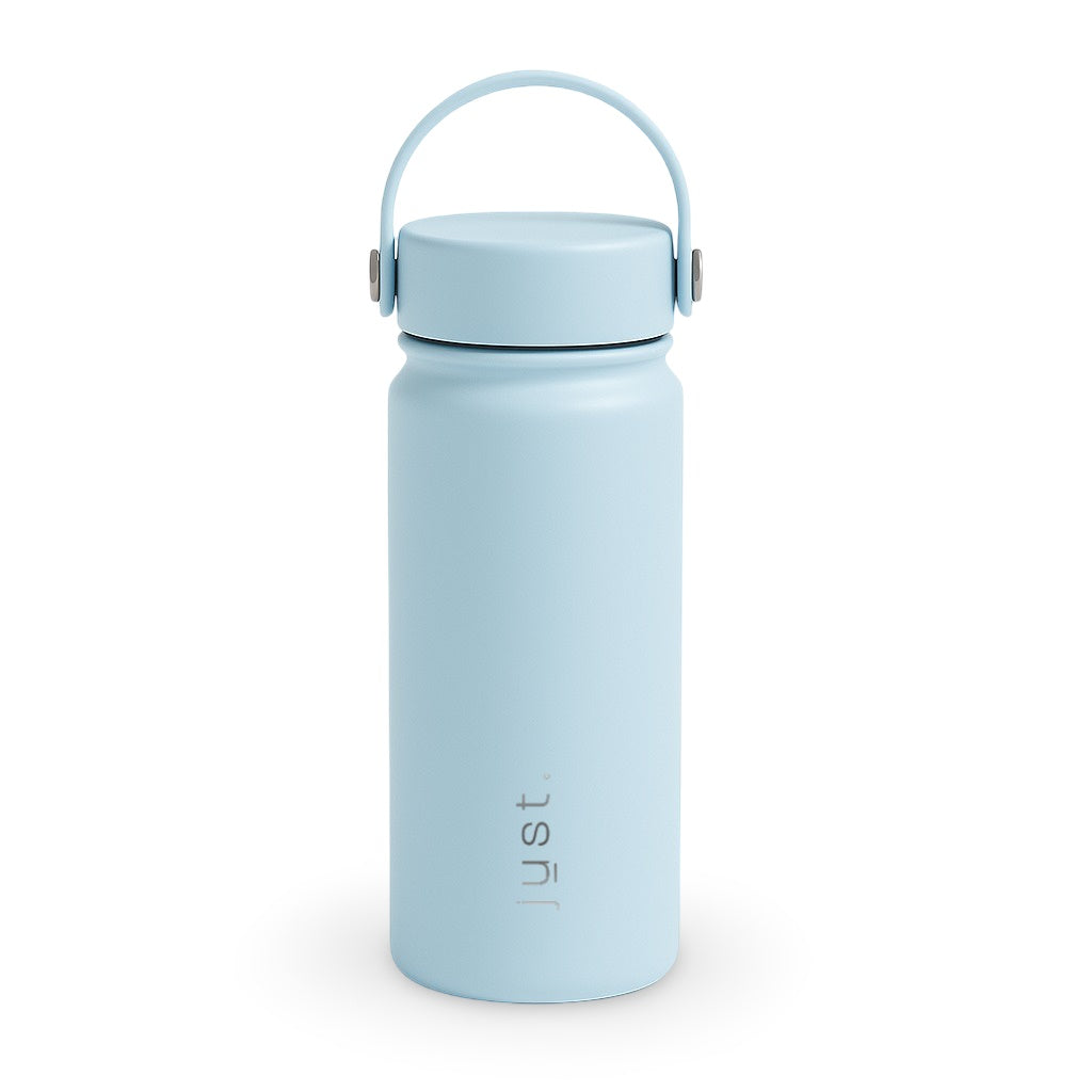 light blue reusable water bottle