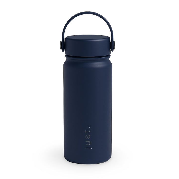 dark blue reusable water bottle