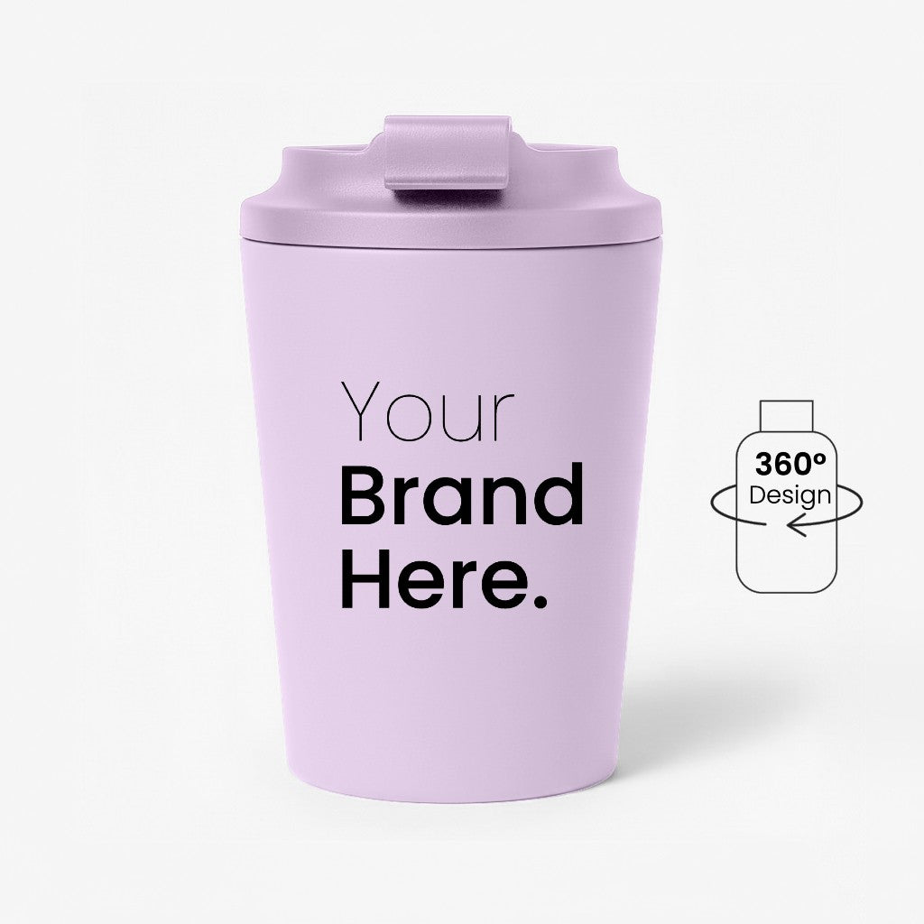 Purple 350ml 12 oz custom reusable coffee mug for corporate gifting