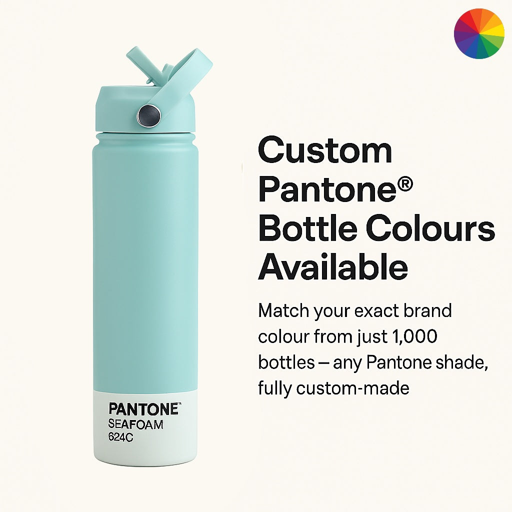 Custom Pantone Color 750ml / 25 oz Company Logo Reusable Water Bottle with Straw Lid - Just Bottle Tall Pioneer