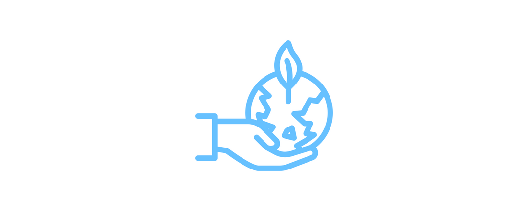hand holding planet with leaf 