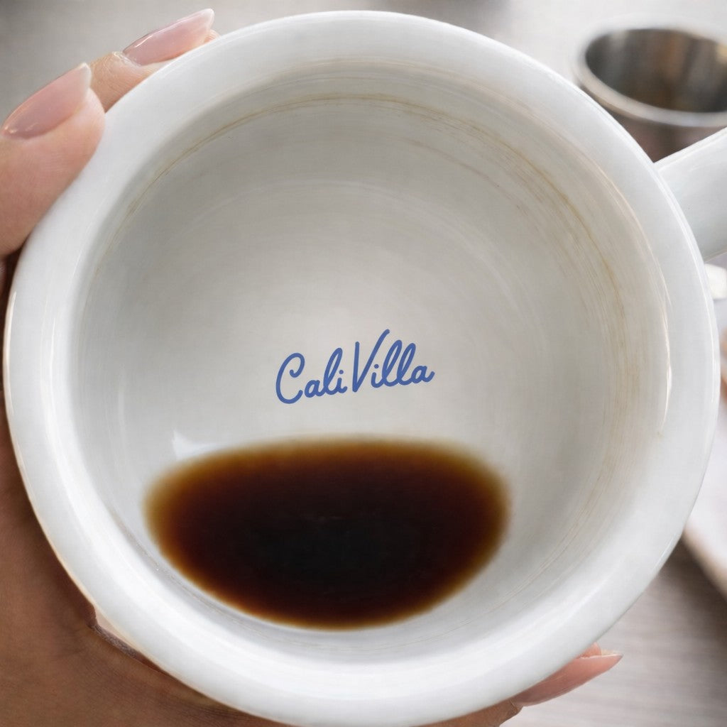 Inside of custom branded espresso cup