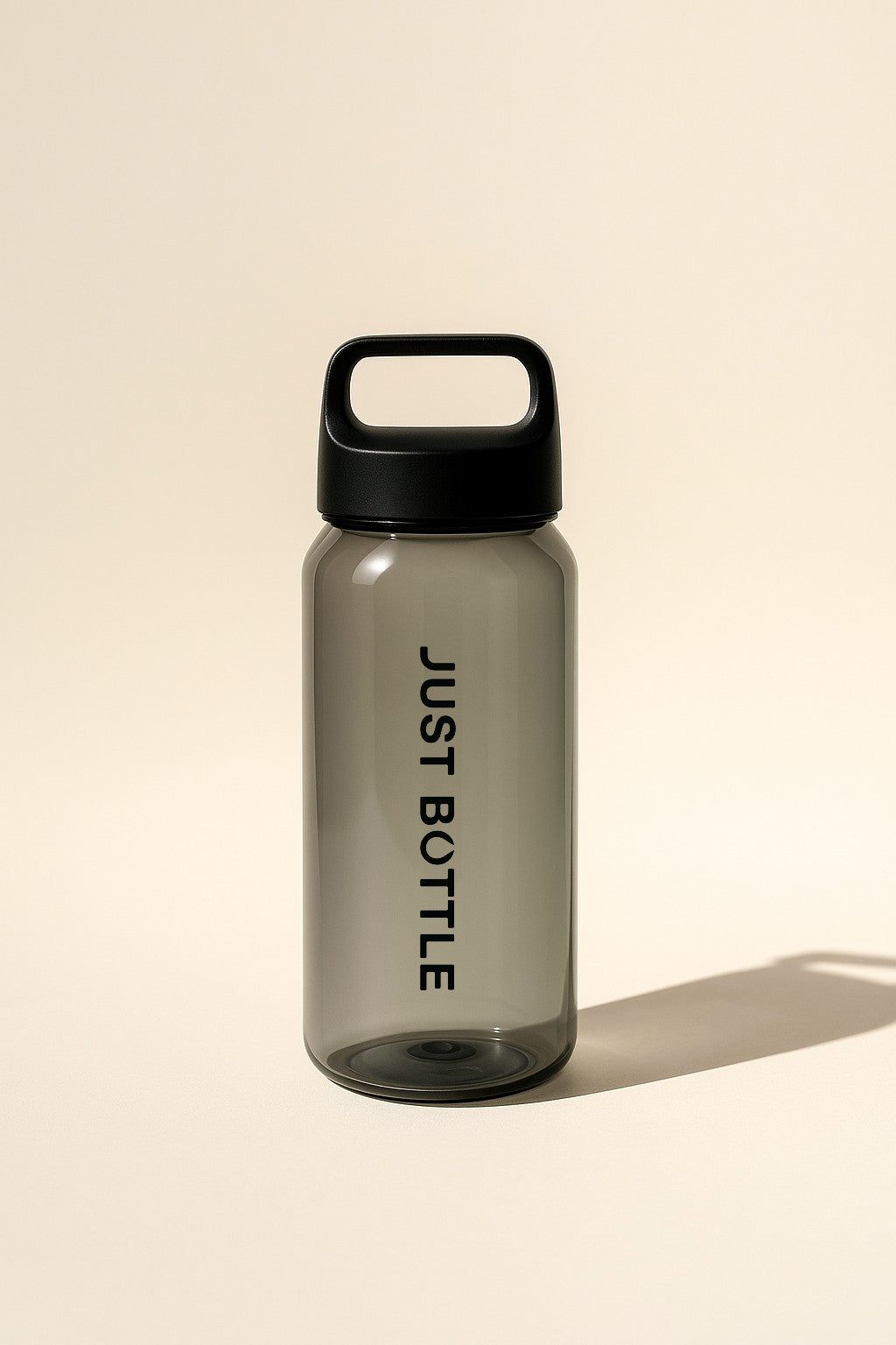 500ml (16oz) recycled plastic water bottle in black - Just Bottle rPET Loop Bottle