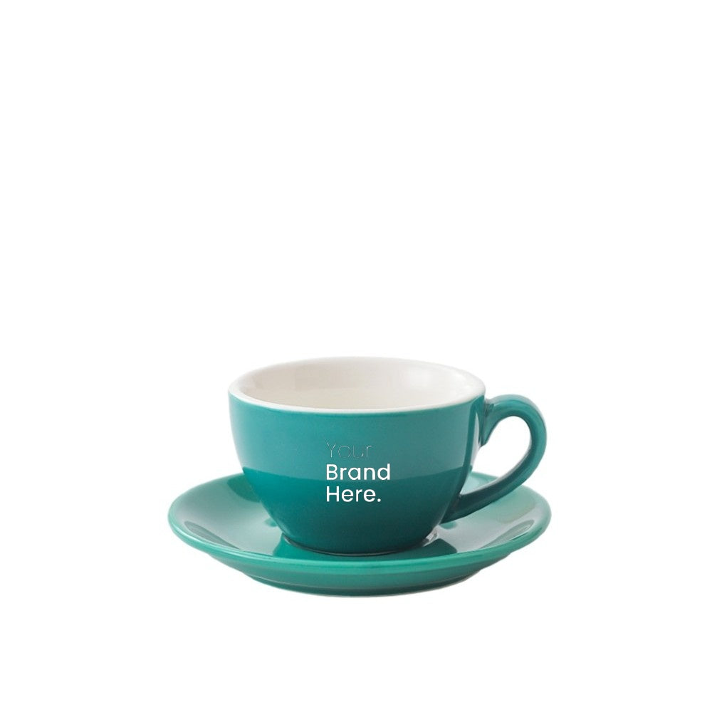 Dark green 150ml cafe cup with custom logo