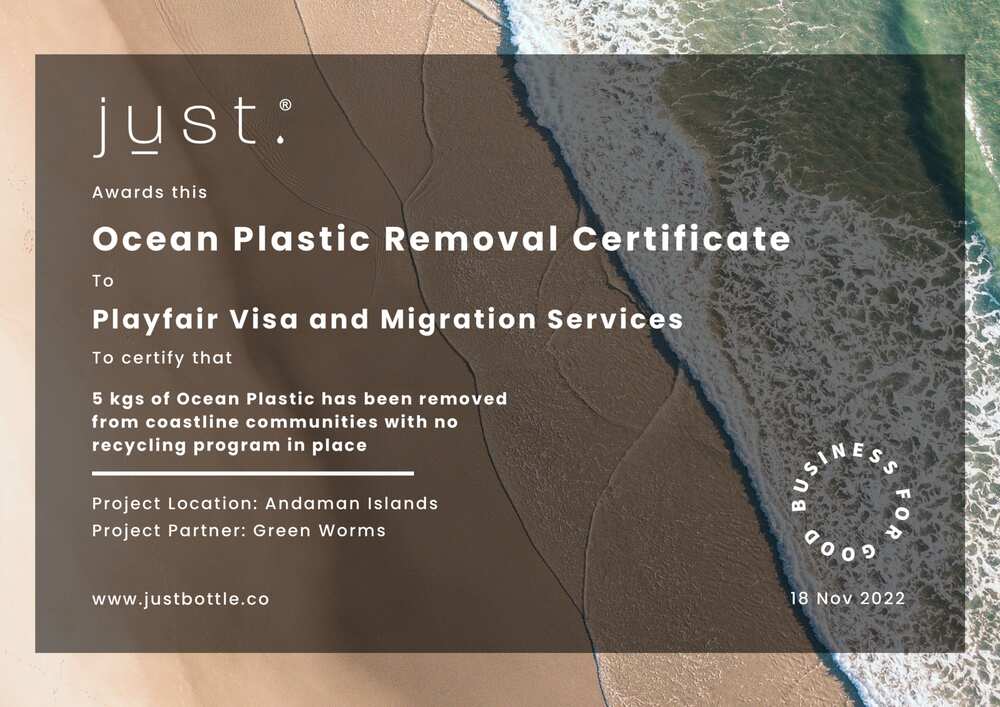 digital certificate of ocean cleanup