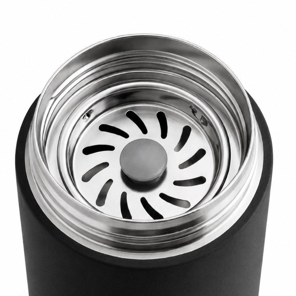 Tea strainer/ splash guard close up from custom logo tumbler gift set