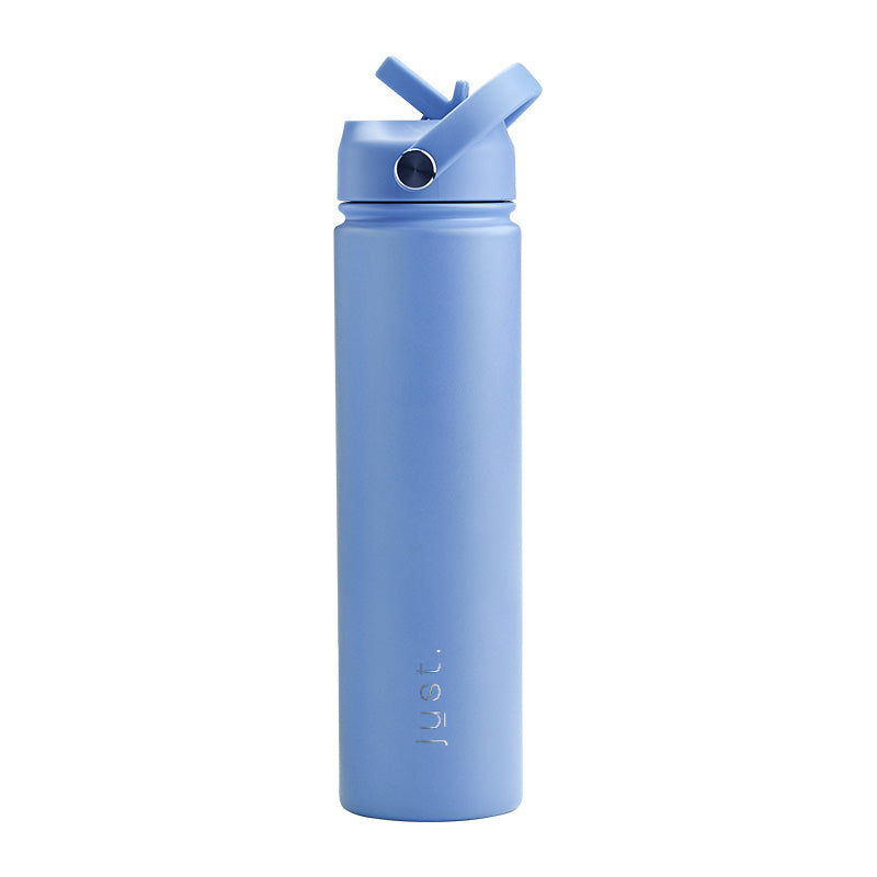 Light blue 750ml / 25 oz Company Logo Reusable Water Bottle with Straw Lid - Just Bottle Tall Pioneer
