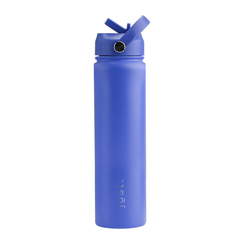 Bright blue 750ml / 25 oz Company Logo Reusable Water Bottle with Straw Lid - Just Bottle Tall Pioneer
