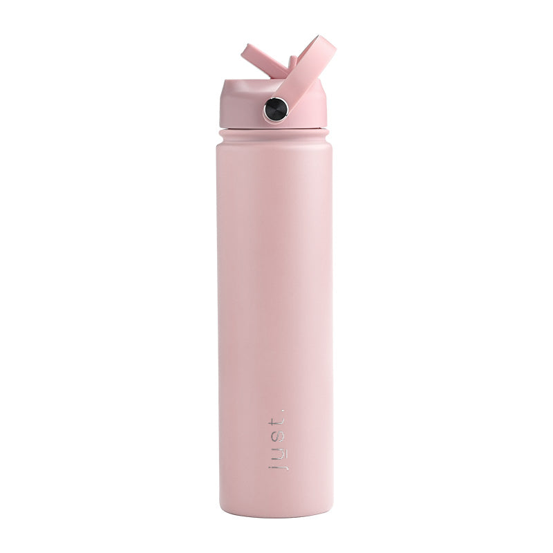 Pink 750ml / 25 oz Company Logo Reusable Water Bottle with Straw Lid - Just Bottle Tall Pioneer