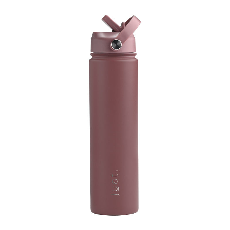 Brown 750ml / 25 oz Company Logo  Reusable Water Bottle with Straw Lid - Just Bottle Tall Pioneer