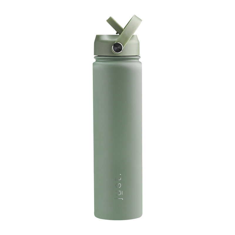 Green 750ml / 25 oz Company Logo Reusable Water Bottle with Straw Lid - Just Bottle Tall Pioneer