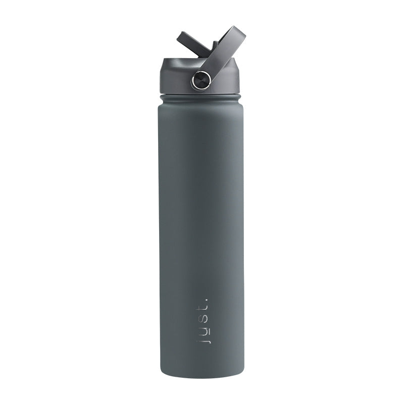 Gray 750ml / 25 oz Company Logo Reusable Water Bottle with Straw Lid - Just Bottle Tall Pioneer