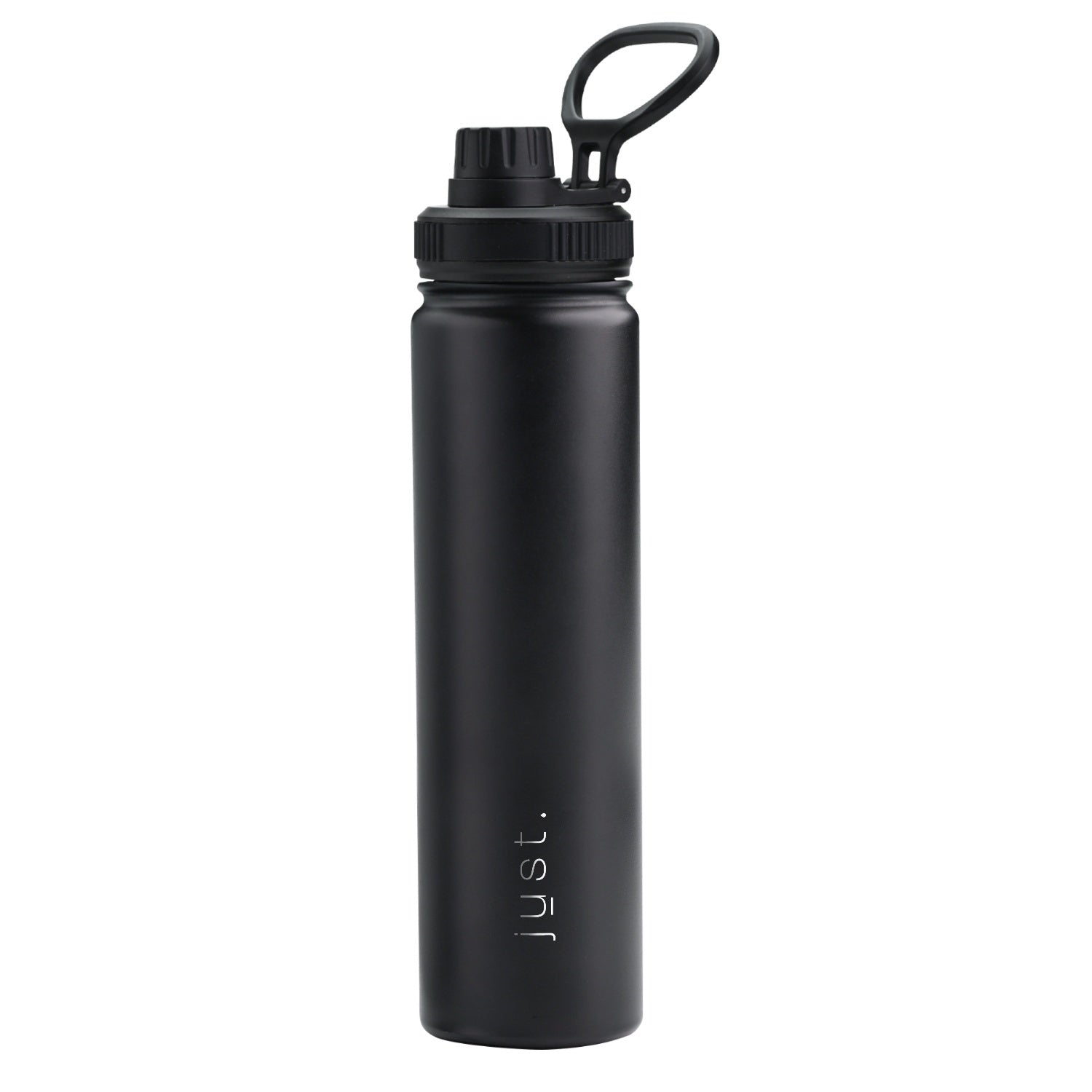 Black 750ml / 25 oz business logo stainless steel water bottle with small cap lid - Just Bottle Tall Urban