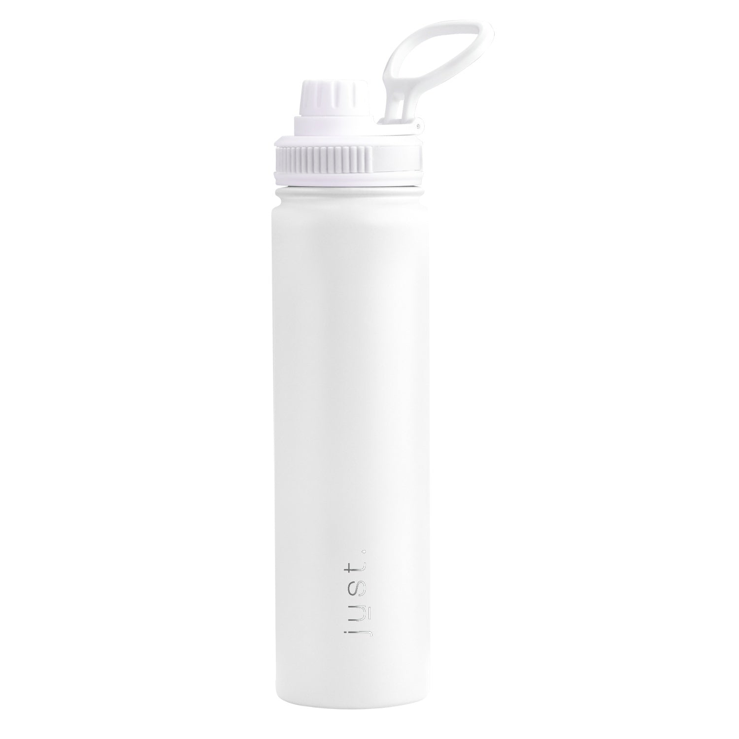 White 750ml / 25 oz business logo stainless steel water bottle with small cap lid - Just Bottle Tall Urban