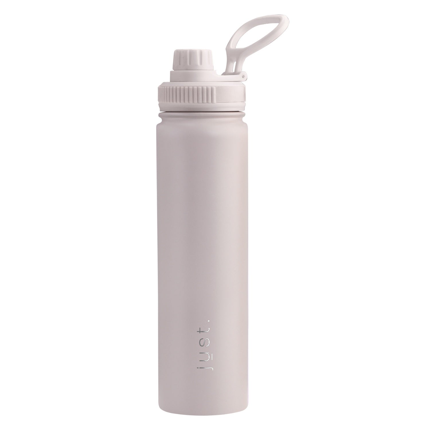 Light gray 750ml / 25 oz business logo stainless steel water bottle with small cap lid - Just Bottle Tall Urban