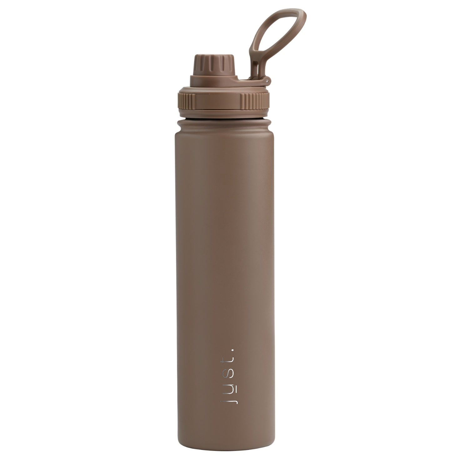 Mocha brown 750ml / 25 oz business logo stainless steel water bottle with small cap lid - Just Bottle Tall Urban