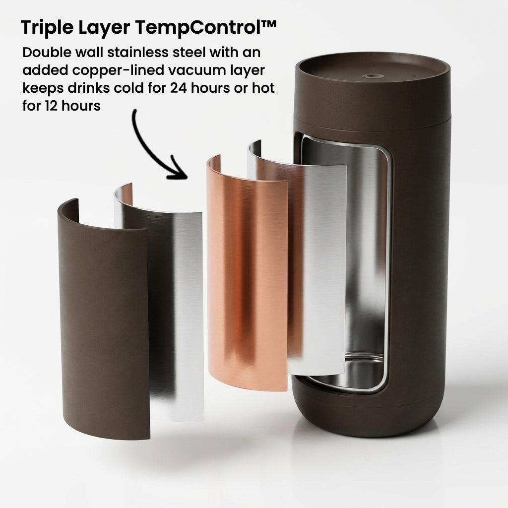 Triple layer insulation details for Just Bottles All Day Tumbler Corporate Gift Set