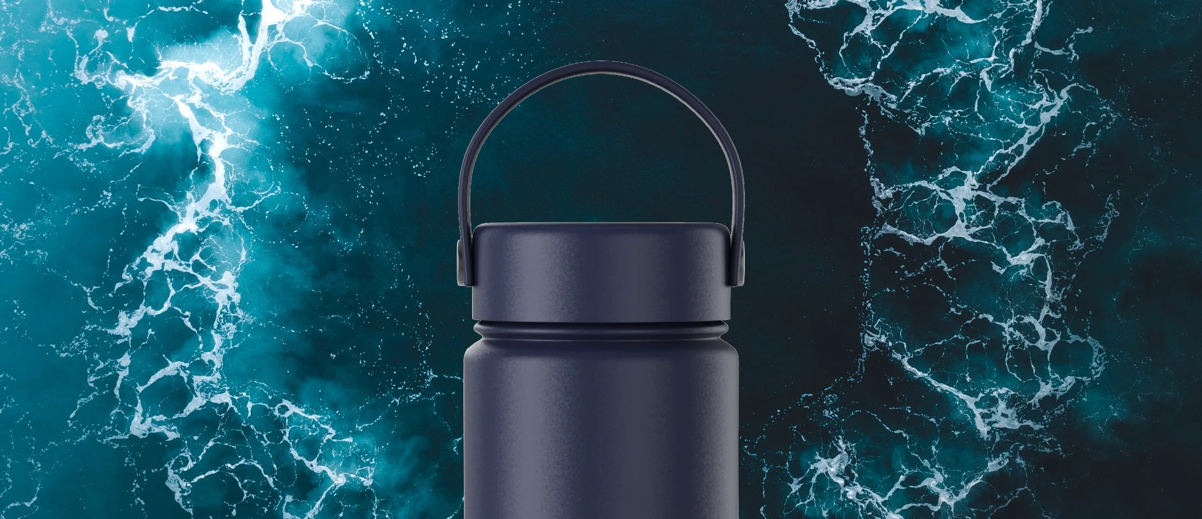 wide mouth blue water bottle