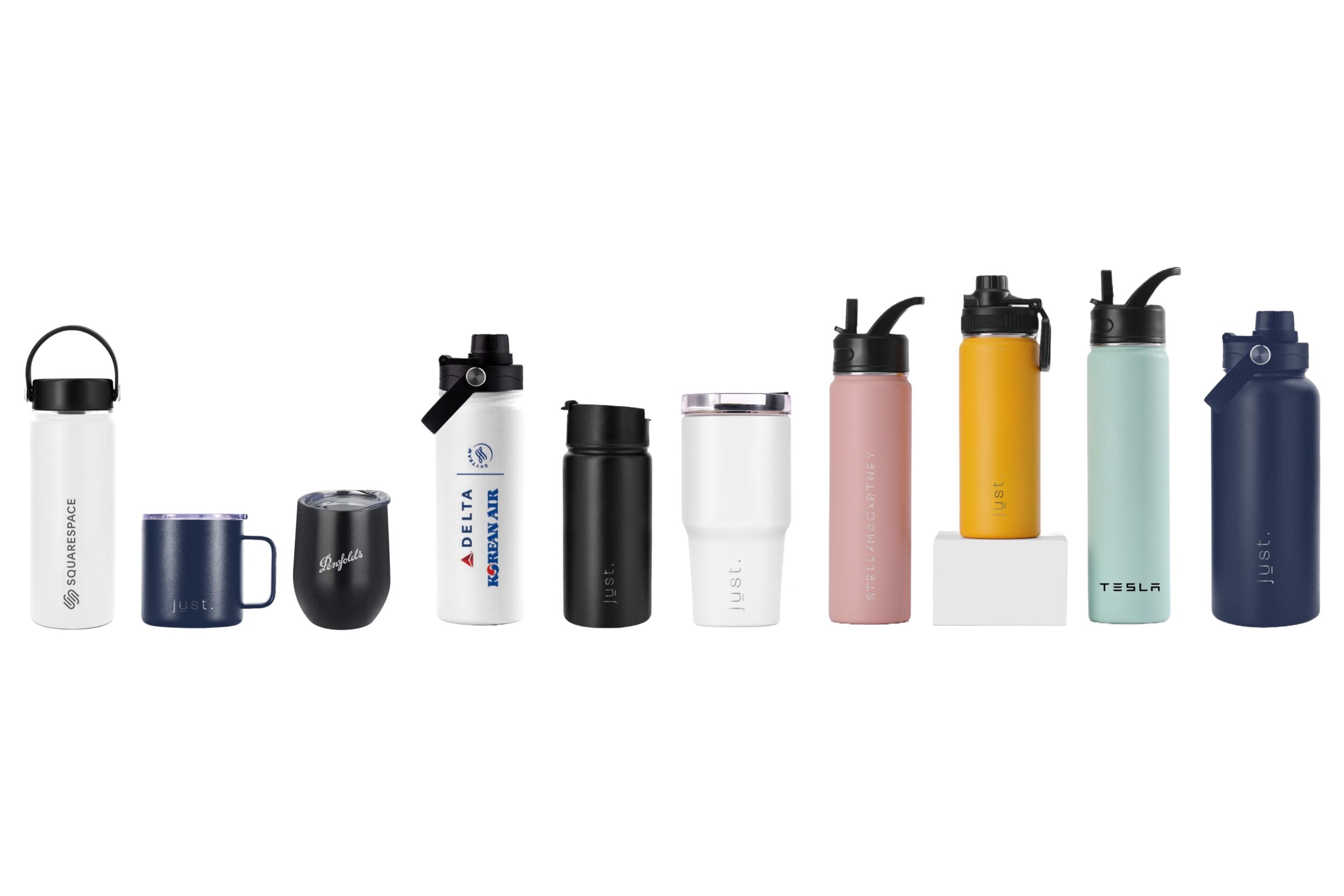 just bottle co branded products in a line