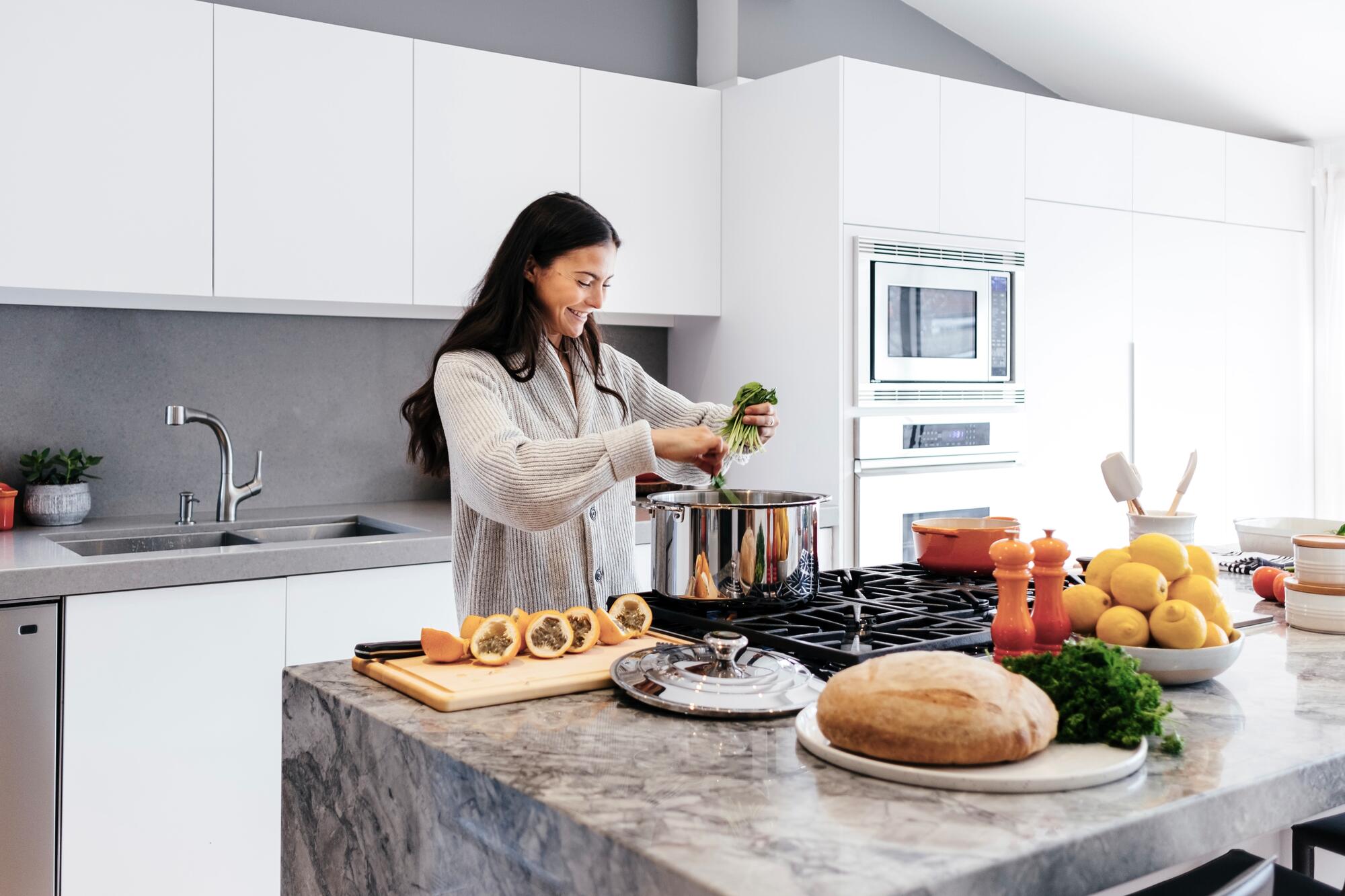 lady cooking in the kitchen 