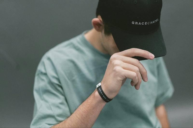 man wearing custom hat