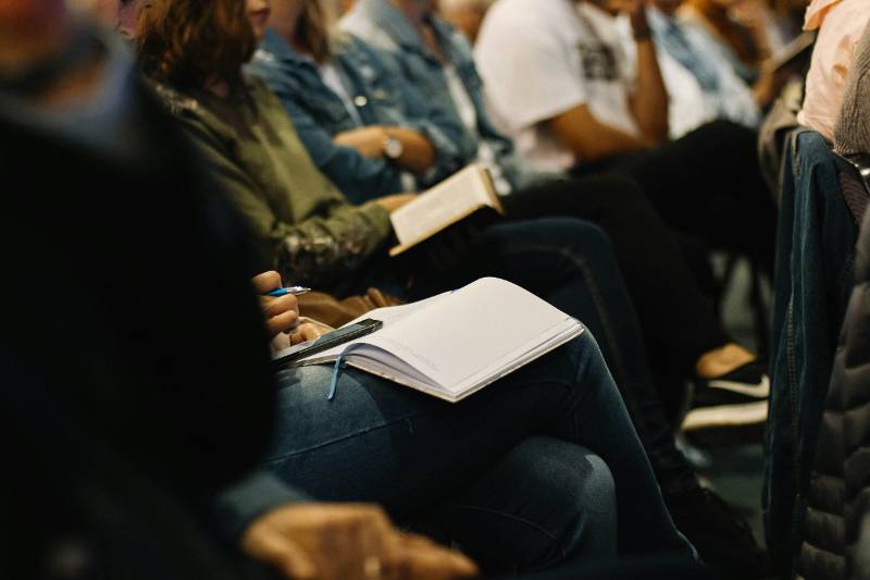 people at a business event