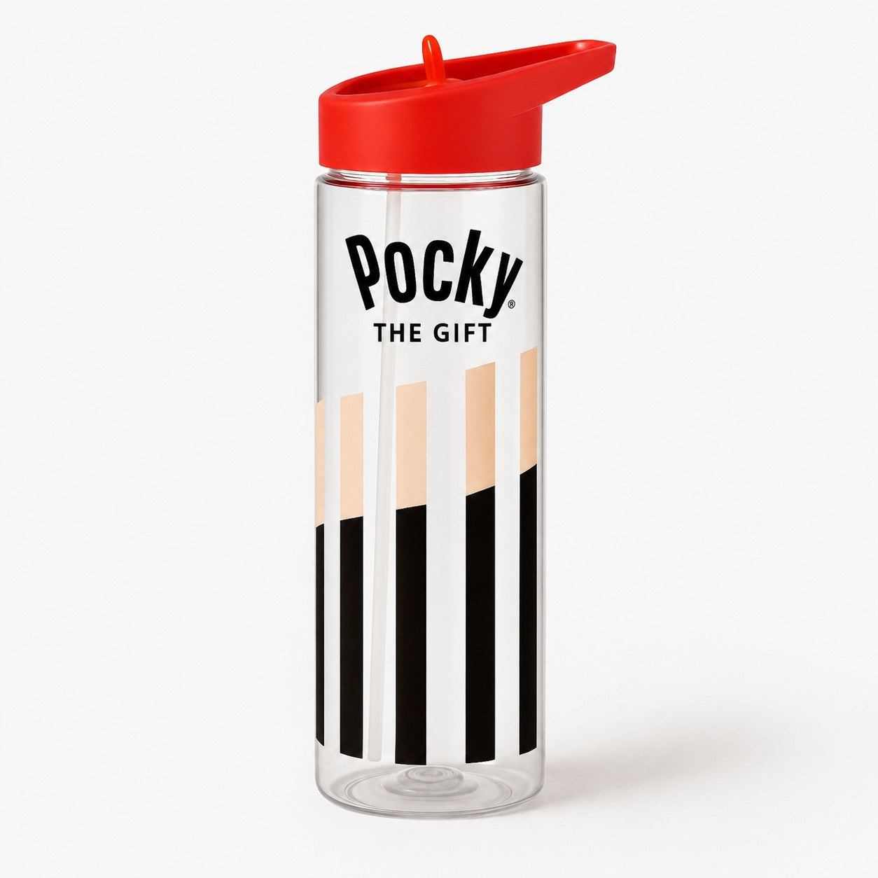 Custom logo rPET plastic water bottle with straw lid - Pocky branding. Just Bottle rPET Roam Bottle