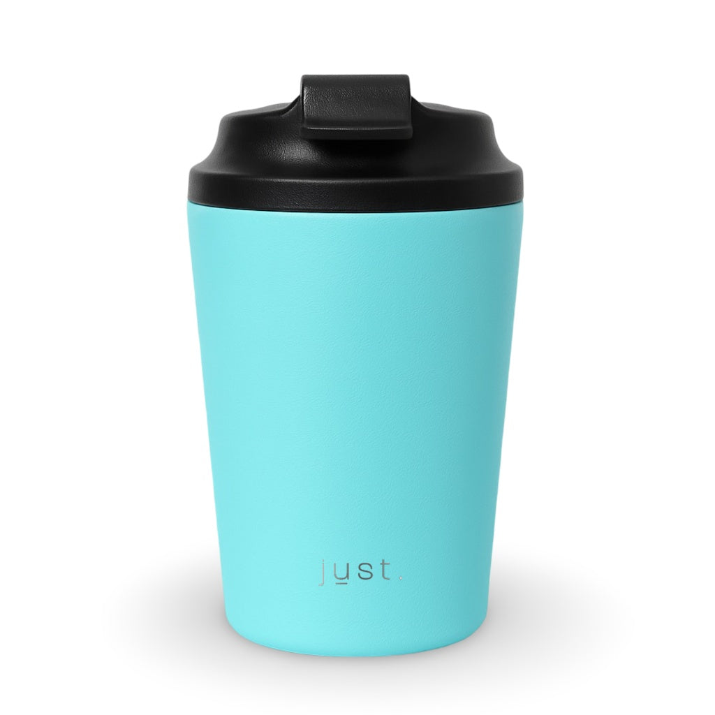 light blue coffee cup