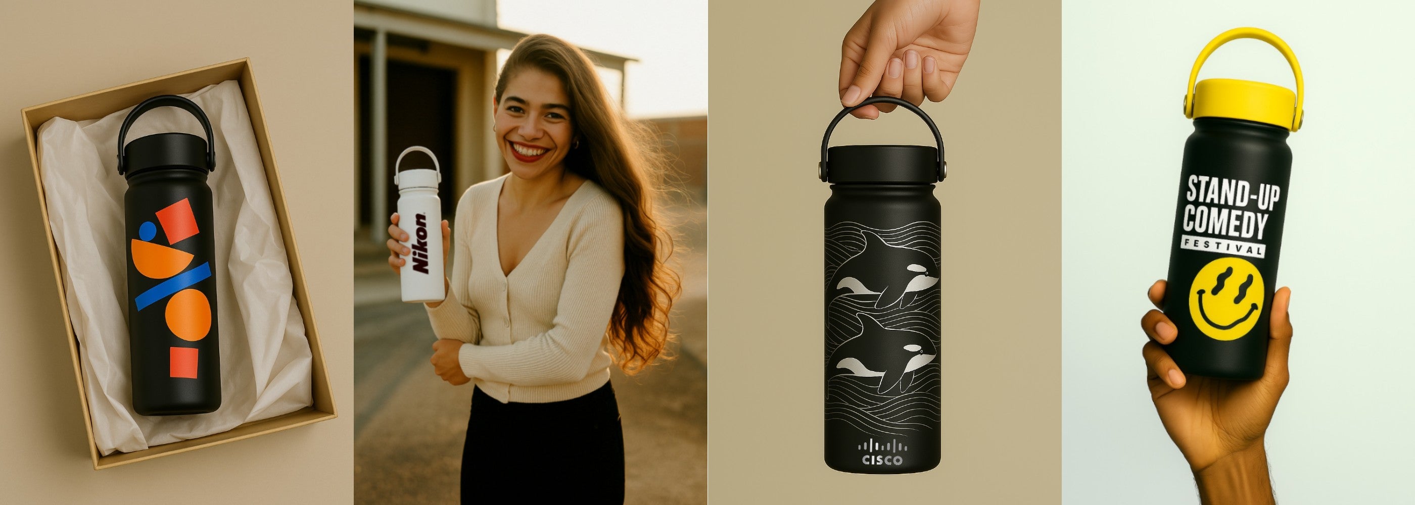 reusable water bottles with business logo by Just Bottle
